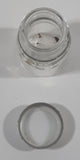 Vintage T-22 2 1/2" Tall Clear Glass Medicine Bottle with Metal Lid