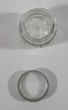 Vintage T-22 2 1/2" Tall Clear Glass Medicine Bottle with Metal Lid