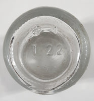 Vintage T-22 2 1/2" Tall Clear Glass Medicine Bottle with Metal Lid