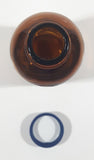 Vintage 4 1/4" Tall 6003 Brown Amber Glass Medicine Bottle with Blue Plastic Lid