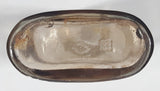 Vintage 1940s RHR Whiskey 4 3/4" Tall Pocket Flask Embossed Glass Bottle