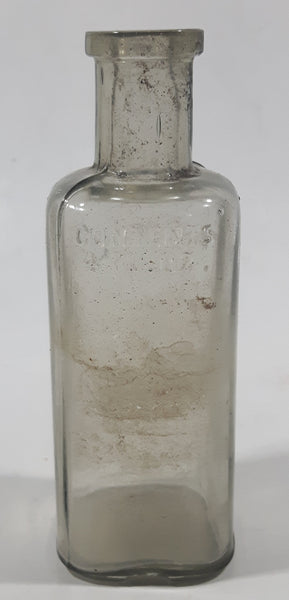 Vintage Contents 4 Fl Oz 5" Tall Embossed Glass Cork Top Bottle