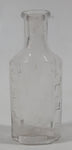 Antique 1907 Patent Sept 24th 07 3 3/4" Tall Embossed Glass Cork Top Medicine Bottle with Measurements