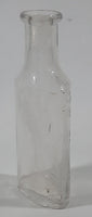 Antique 1907 Patent Sept 24th 07 3 3/4" Tall Embossed Glass Cork Top Medicine Bottle with Measurements
