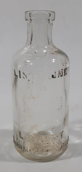 Antique Lambert Pharmacal Company Listerine 4 1/4" Tall Embossed Lettering Cork Top Glass Bottle