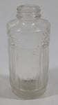 Antique Unique Flat Sided 5 1/4" Tall Embossed Glass Half Bottle
