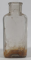 Antique Whittemore Boston U.S.A. 5 Fluid Oz Shoe Polish 5 1/4" Tall Embossed Lettering Glass Bottle