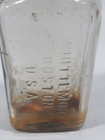 Antique Whittemore Boston U.S.A. 5 Fluid Oz Shoe Polish 5 1/4" Tall Embossed Lettering Glass Bottle