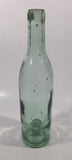 Antique Inverted Nipple Bottom 9 1/2" Tall Aqua Glass Bottle