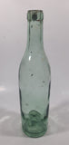 Antique Inverted Nipple Bottom 9 1/2" Tall Aqua Glass Bottle