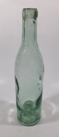 Antique Inverted Nipple Bottom 9 1/2" Tall Aqua Glass Bottle