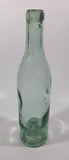 Antique Inverted Nipple Bottom 9 1/2" Tall Aqua Glass Bottle