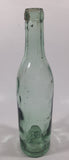 Antique Inverted Nipple Bottom 9 1/2" Tall Aqua Glass Bottle