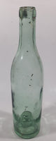 Antique Inverted Nipple Bottom 9 1/2" Tall Aqua Glass Bottle
