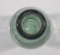 Antique Inverted Nipple Bottom 9 1/2" Tall Aqua Glass Bottle