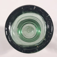 Antique Inverted Nipple Bottom 9 1/2" Tall Aqua Glass Bottle