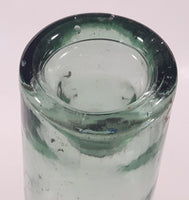 Antique Inverted Nipple Bottom 9 1/2" Tall Aqua Glass Bottle