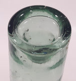 Antique Inverted Nipple Bottom 9 1/2" Tall Aqua Glass Bottle