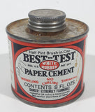 Vintage Union Rubber & Asbestos Co. Trenton N.J. White Rubber Best-Test Paper Cement 8 Fl Oz Metal Canister