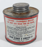 Vintage Union Rubber & Asbestos Co. Trenton N.J. White Rubber Best-Test Paper Cement 8 Fl Oz Metal Canister