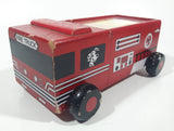 Rare 1993 Children At The Heart My Little Red Fire Truck Magical Musical Journey 7 1/4" Long Wood Toy Car Vehicle with 3 Audio Cassettes