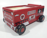 Rare 1993 Children At The Heart My Little Red Fire Truck Magical Musical Journey 7 1/4" Long Wood Toy Car Vehicle with 3 Audio Cassettes