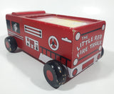 Rare 1993 Children At The Heart My Little Red Fire Truck Magical Musical Journey 7 1/4" Long Wood Toy Car Vehicle with 3 Audio Cassettes