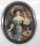 Vintage 1970s Pepsi Cola "Lady Gibson" Oval Brown Border Beverage Metal Serving Tray