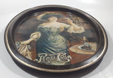 Vintage 1970s Pepsi Cola "Lady Gibson" Oval Brown Border Beverage Metal Serving Tray