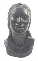Vintage Coco Joe's Hawaii Woman Bust 3 5/8" Tall Carved Lava Rock Tiki Figurine