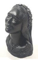 Vintage Coco Joe's Hawaii Woman Bust 3 5/8" Tall Carved Lava Rock Tiki Figurine