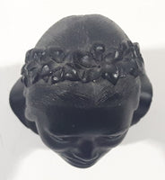 Vintage Coco Joe's Hawaii Woman Bust 3 5/8" Tall Carved Lava Rock Tiki Figurine