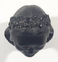 Vintage Coco Joe's Hawaii Woman Bust 3 5/8" Tall Carved Lava Rock Tiki Figurine