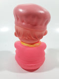 Vintage 1968 Iwai Hot Pink Sitting Baby Doll 6" Tall Rubber Toy Figure Made in Hong Kong