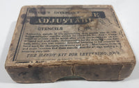Antique Reese's Interlocking Adjustable Stencils Brass Metal in Box