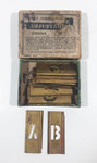 Antique Reese's Interlocking Adjustable Stencils Brass Metal in Box