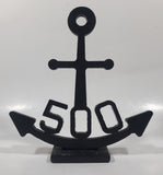 500 Black Enamel Anchor 8" Tall Heavy Metal Nautical Ornament