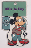 Monogram Products The Walt Disney Co. Mickey Mouse Talking On The Telephone "Bills To Pay" Plastic Fridge Magnet