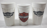 Packer Plastics Harley Davidson Motor Cycles 1903 1998 95th Anniversary 6 1/4" Tall Plastic Cups Lot of 3