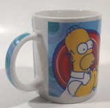 2006 Fox The Simpsons Matt Groening Homer Simpson with Donut 3 3/4" Tall Ceramic Coffee Mug Cup