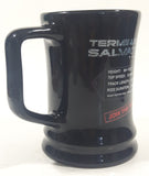2009 Six Flags Magic Mountain Terminator Salvation The Ride Black 3 3/4" Tall Ceramic Coffee Mug Cup