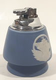 Vintage Wedgewood Jasperware Blue With White Cameo of Tall Sailing Ship 3 1/4" Tall Gas Table Lighter