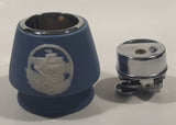 Vintage Wedgewood Jasperware Blue With White Cameo of Tall Sailing Ship 3 1/4" Tall Gas Table Lighter