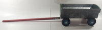 Vintage Galvanized Metal Red and Green Painted Wood Hand Made Toy Wagon