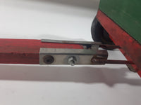 Vintage Galvanized Metal Red and Green Painted Wood Hand Made Toy Wagon