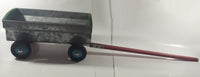 Vintage Galvanized Metal Red and Green Painted Wood Hand Made Toy Wagon