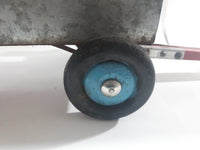 Vintage Galvanized Metal Red and Green Painted Wood Hand Made Toy Wagon