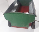 Vintage Galvanized Metal Red and Green Painted Wood Hand Made Toy Wagon