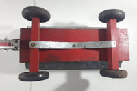 Vintage Galvanized Metal Red and Green Painted Wood Hand Made Toy Wagon
