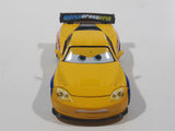Disney Pixar Cars #24 Jeff Gorvette World Grand Prix Yellow Die Cast Toy Race Car Vehicle V2814